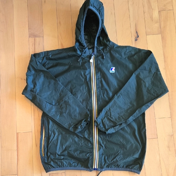 K-Way The True 3.0 Claude Jacket Men's Green Blackish Hooded Jacket - Picture 1 of 5
